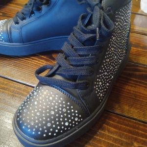SHELN BLK SHOES SZ 91/2 10 LOOK NEW STUDS